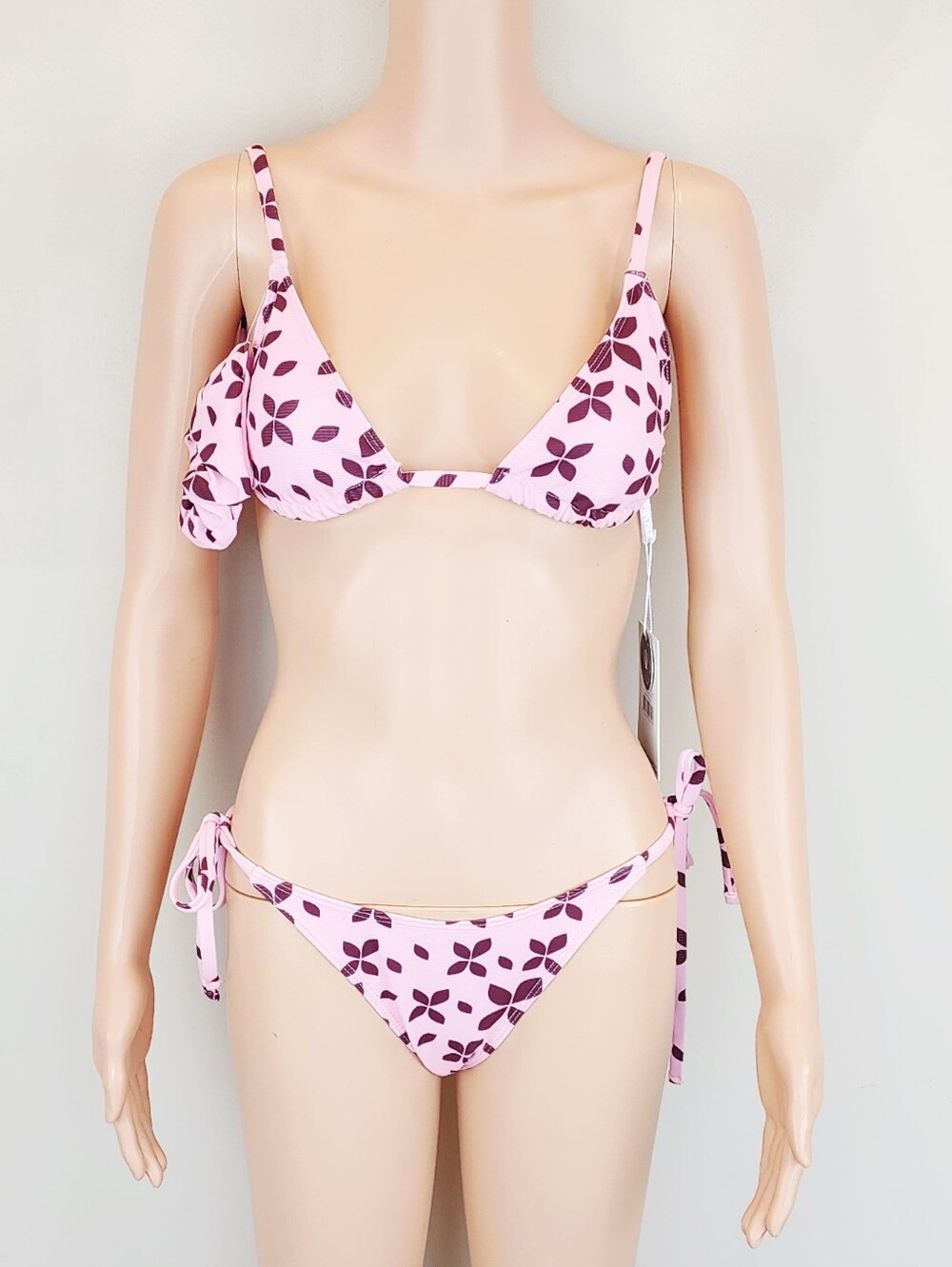 Wilo The Lable Tie String Candy Pink Bikini 2 Pieces Set